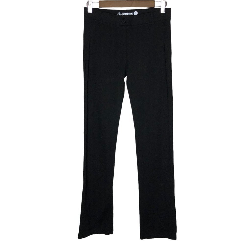 Betabrand Women's Black Straight Leg Dress‎ Pants Yoga Size Small